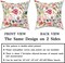 Summer Flower Throw Pillow Covers 18X18 Inch Watercolor Peony Pillowcase Hot Pink Floras With Green Leaves Girly Decorative Square Cotton Cushion Cover Set Of 2 For Home Garden Outdoor Bed Decorations
